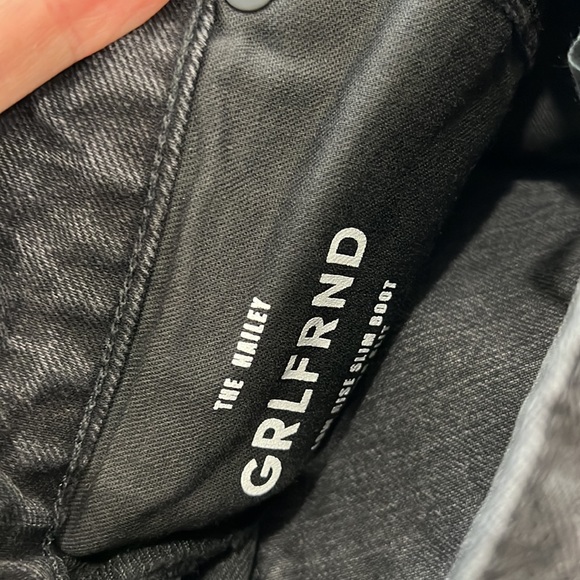 GRLFRND Black Hailey Low Rise Slim Boot Jean with Slit - Picture 7 of 10